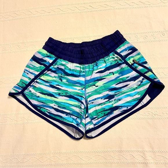 Lululemon Tracker Shorts Seven Wonders Multi Hero Blue Pattern Print Athletic 6 - Picture 1 of 9